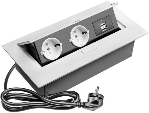 Розетка встраеваемая полуавтоматическая Sete 2-м.+2xUSB 225х110х67мм белый фото Розетка встраеваемая полуавтоматическая Sete 2-м.+2xUSB 225х110х67мм белый картинка